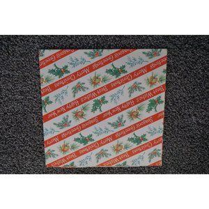 Vintage Dennison Christmas Wrapping Paper Pinecones Holly Stripe Estate